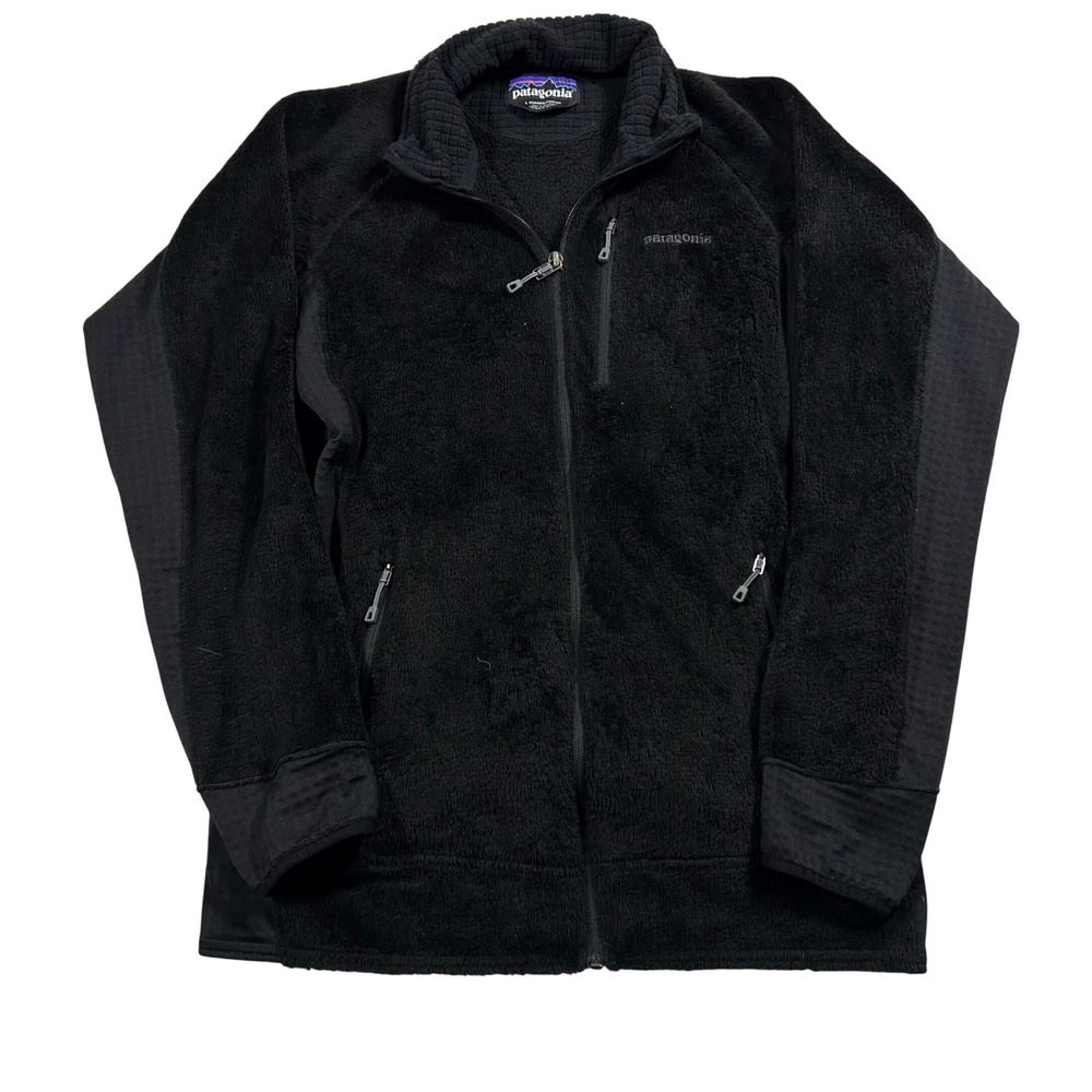 Patagonia R2 Fleece Jacket Womens Large Black Polartec Thermal Pro Full Zip